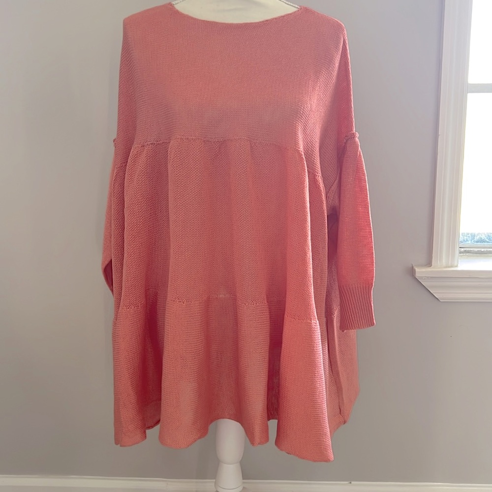 🪸 Ces Femme Light Coral Baby Doll Top / Sweater